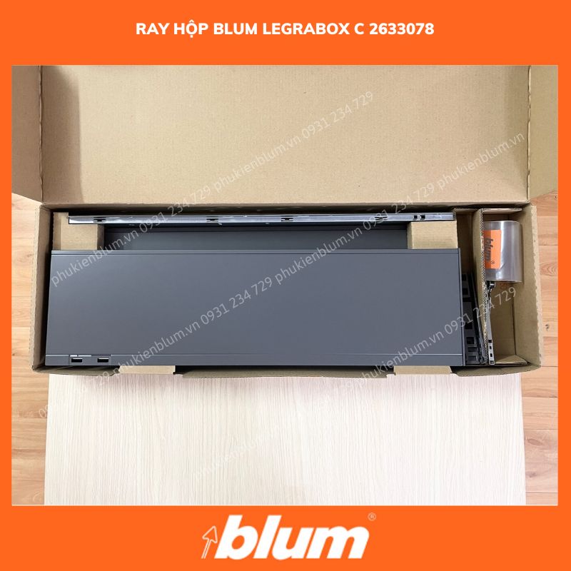 Ray Hộp Blum LEGRABOX C chiều 177mm Xám Đậm 2633078 770C5002S FA-01 5 Ray Hop Blum LEGRABOX C 2633078 2