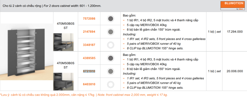 Tủ Đồ Khô Blum SPACE TOWER