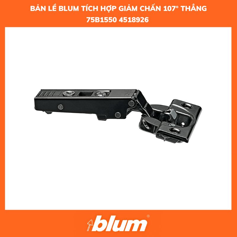 Bản Lề Blum Tích Hợp Giảm Chấn Góc Mở 107° 75B1550 4518926 Đen Ban Le Blum Tich Hop Giam Chan Goc Mo 107° 75B1550 4518926 Den