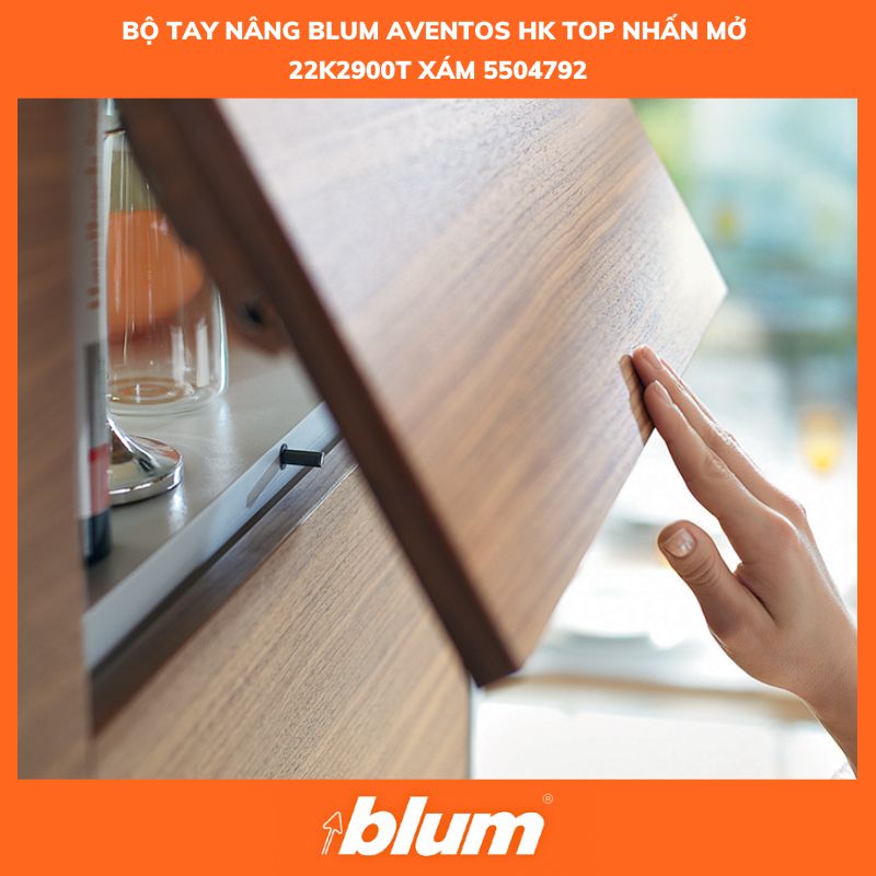Bộ Tay Nâng Blum AVENTOS HK Top Nhấn Mở 22K2900T Xám 5504792 Bo Tay Nang Blum AVENTOS HK Top Nhan Mo 22K2900T Xam 5504792