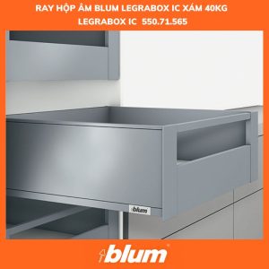 Ray Hộp Âm Blum LEGRABOX IC Xám Mờ 40kg 550.71.565