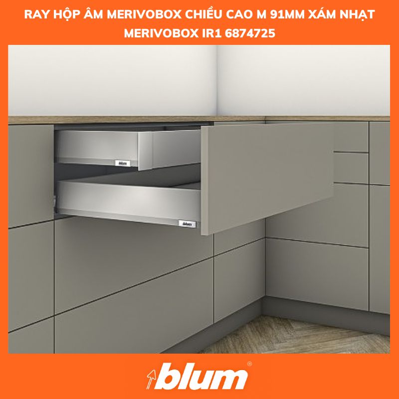 Ray Hộp Âm MERIVOBOX Chiều Cao M 91mm XÁM NHẠT MERIVOBOX IR1 6874725 Ray Hop Am MERIVOBOX Chieu Cao M 91mm XAM NHAT MERIVOBOX IR1 6874725