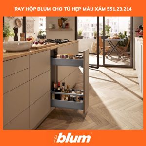 Ray Hộp Blum Cho Tủ Hẹp Màu Xám 551.23.214
