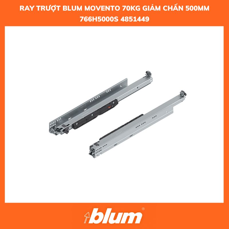 Ray Trượt Blum MOVENTO 70kg giảm chấn 500mm 766H5000S 4851449