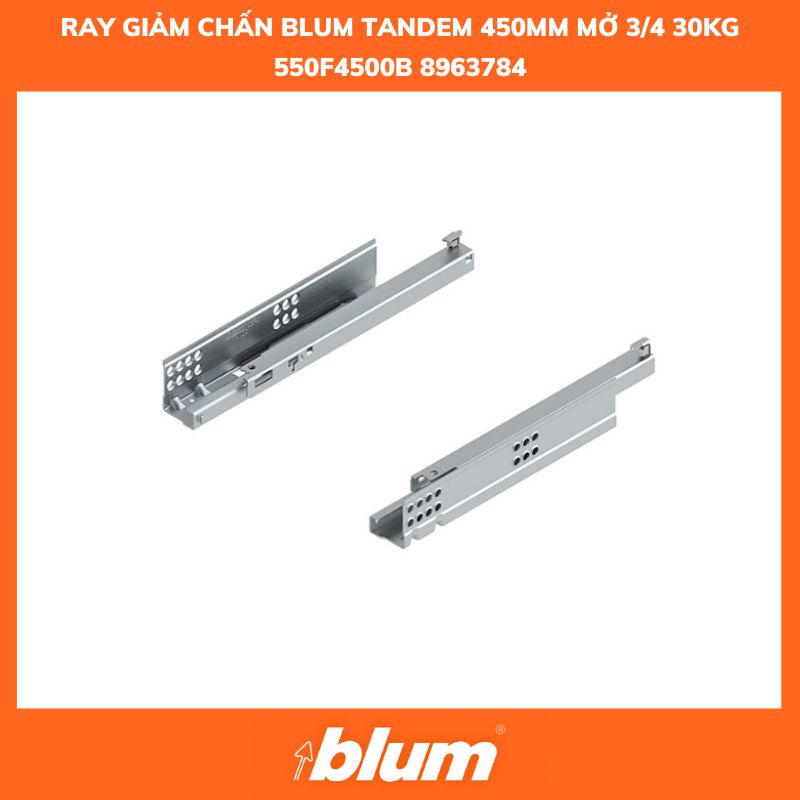 Ray Trượt Blum TANDEM 450mm 550F4500B 8963784 Mở 3/4 30kg