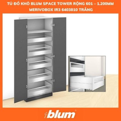 Tủ Đồ Khô Blum SPACE TOWER MERIVOBOX IR3, 6403810, Trắng 2 Tu Do Kho Blum SPACE TOWER MERIVOBOX IR3 6403810 trang Rong 601 – 1.200mm 600x600 1