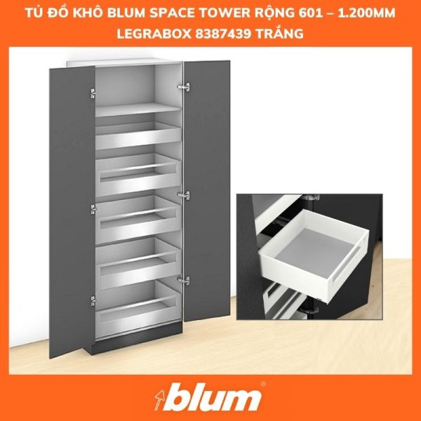 Tủ Đồ Khô Blum SPACE TOWER LEGRABOX 8387439 Trắng Rộng 601 - 1.200mm 1 SPACE TOWER