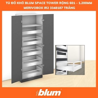 Tủ Đồ Khô Blum SPACE TOWER MERIVOBOX IR2, 3348187, Trắng 2 Tu Do Kho Blum SPACE TOWER Rong 601 – 1.200mm MERIVOBOX IR2 3348187 trang 600x600 1