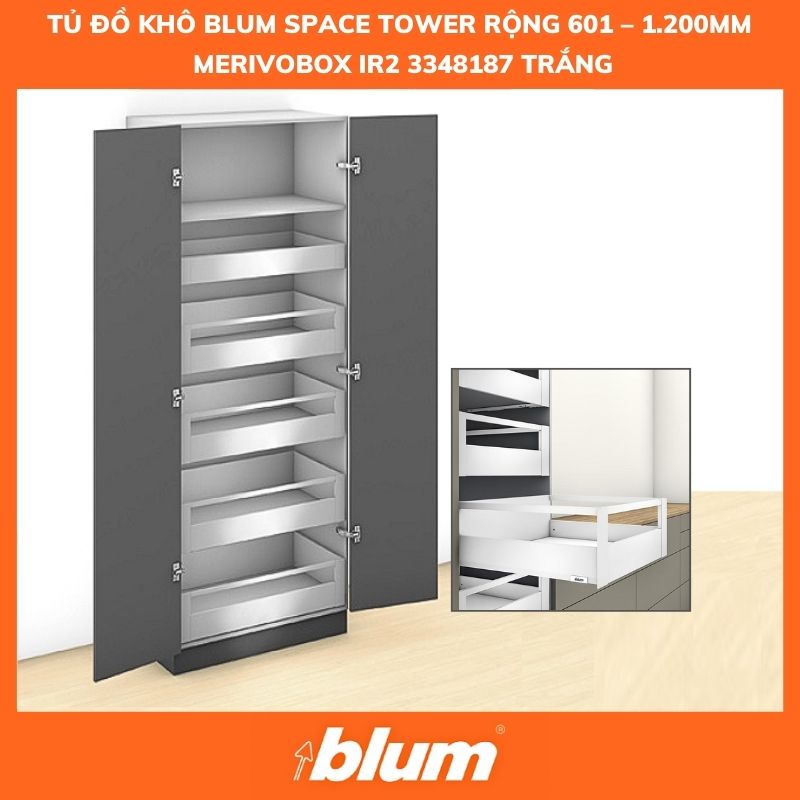 Tủ Đồ Khô Blum SPACE TOWER Rộng 601 – 1.200mm MERIVOBOX IR2 3348187 trắng Tu Do Kho Blum SPACE TOWER Rong 601 – 1.200mm MERIVOBOX IR2 3348187 trang