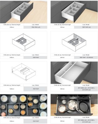 Khay Chia Muỗng Đũa AMBIA-LINE Gỗ Óc Chó ZC7S500RH1 1918643 2 chia ngan keo blum ambia line 9