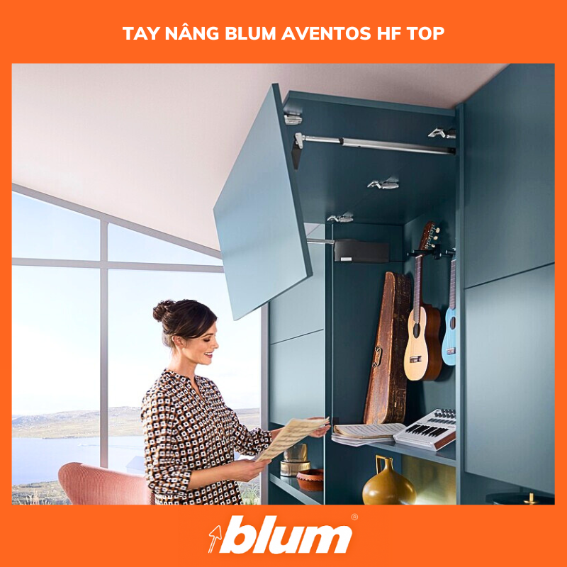 Tay Nâng Blum AVENTOS HF TOP-22F1809/9117364_HFTop28-39_tủ 840-1200mm_Xám nhạt