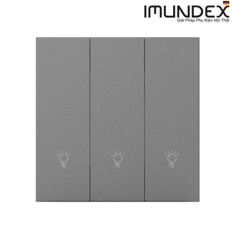 Công tắc zigbee loại nút nhấn, 3 phím, màu xám Imundex 7012113 1 Công tắc zigbee loại nút nhấn, 3 phím, màu xám Imundex 7012113