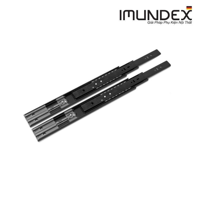 Ray bi giảm chấn mở toàn phần 400mm 35kg 7271440 Imundex màu đen 1 Ray bi giảm chấn mở toàn phần 400mm 35kg 7271440 Imundex màu đen