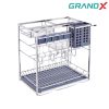 Giá dao thớt gia vị 300mm rổ, ray, khung Inox 304 nan dẹt GrandX XK.30S2