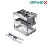 Giá dao thớt gia vị 400mm Inox 304 hộp GrandX XK.B35S