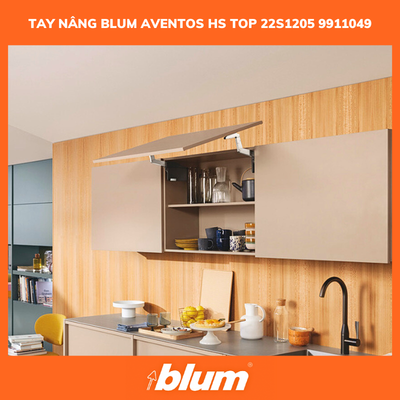 Tay nâng cánh tủ Blum có phù hợp với bếp nhỏ? Trần thấp? Giải pháp tối ưu không gian 2 tay nâng cánh tủ