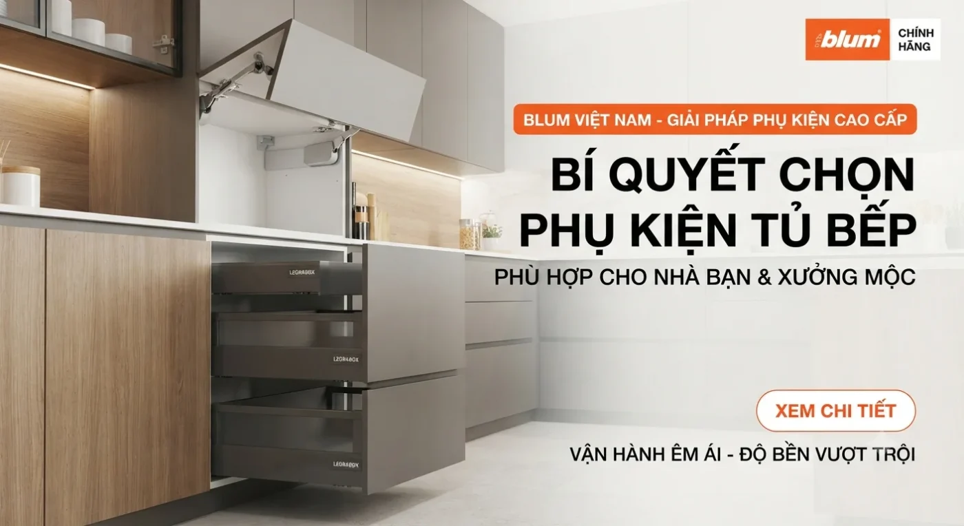 Chọn phụ kiện Blum phù hợp cho ngôi nhà bạn và xưởng