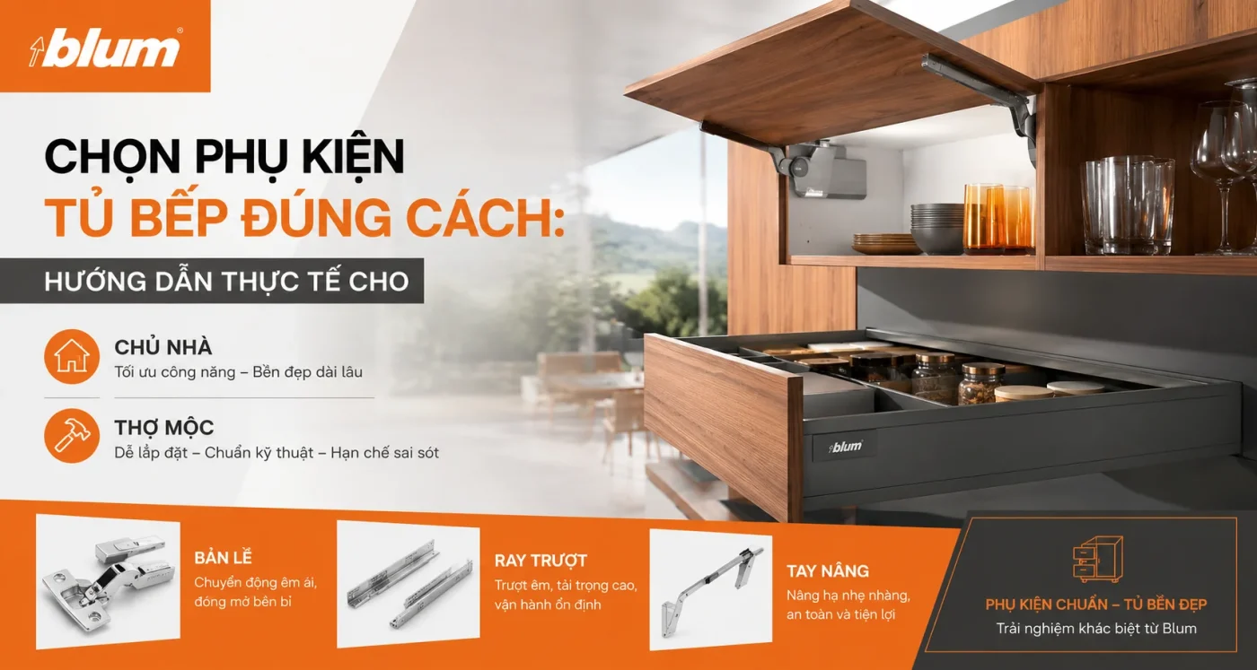 chọn tủ bếp đúng cách để căn nhà luôn đẹp và tiện dụng hãy chọn phụ kiện Blum